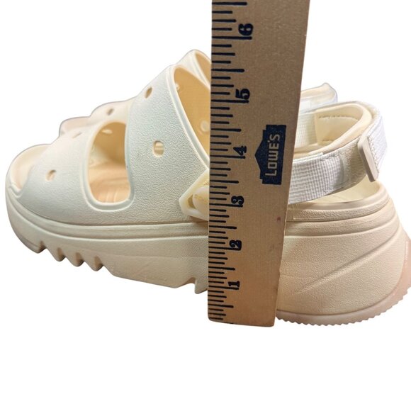Crocs Classic Unisex Mega Crush Sandals Beige Adjustable Strap W12/M10 - Picture 10 of 14